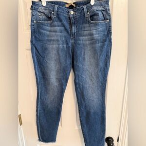 Joe's Jeans Skinny Ankle Blue Denim with Tan Accents